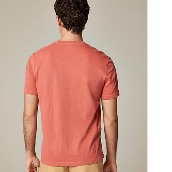 J. Crew BW379 orange Vintage-wash Cotton Pocket T-shirt size med NWT - Picture 4 of 9